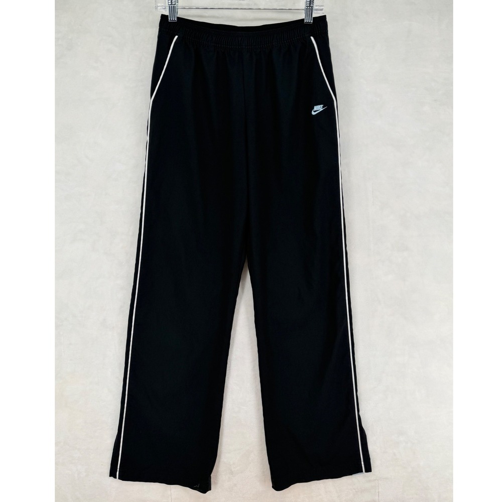 Nike Fit Dry Track Pants Black Light Blue Stripe Y2K Women's M 228416